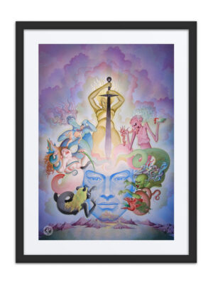 Phoenix in Obsidian Framed Giclée Print