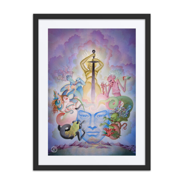 Phoenix in Obsidian Framed Giclée Print